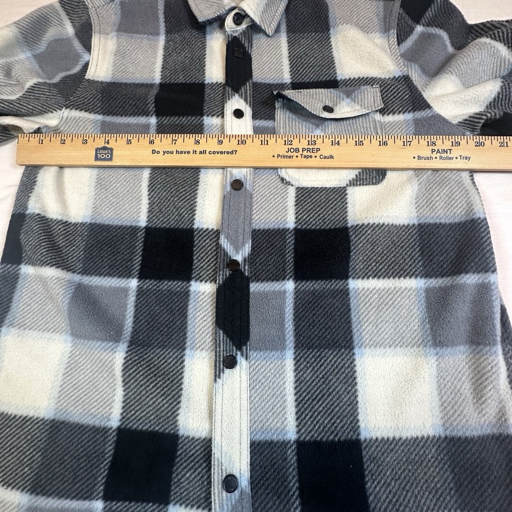 O'neill Men's Super Fleece Icecap Flannel Snap Button Long Sleeve Black White S - Picture 7 of 11